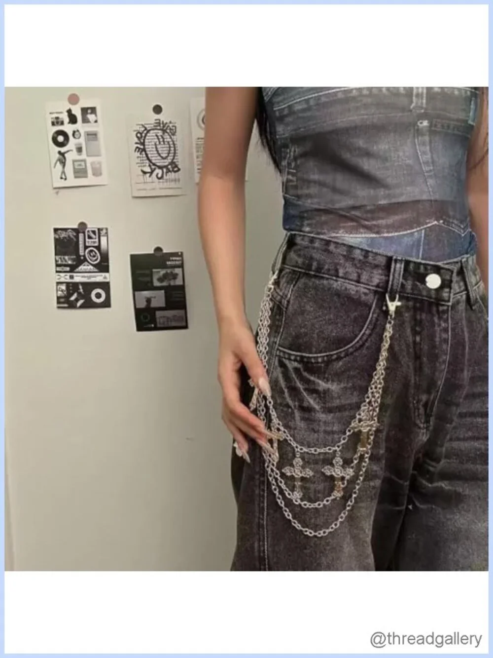 Punk Cross Pants Chain 20